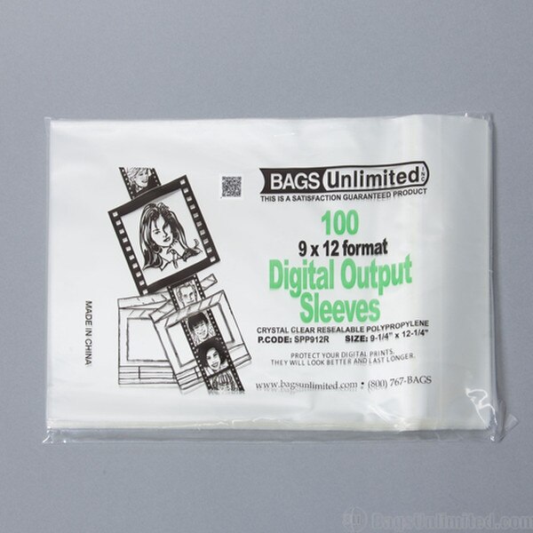 9 x 12 Print Resealable Sleeves